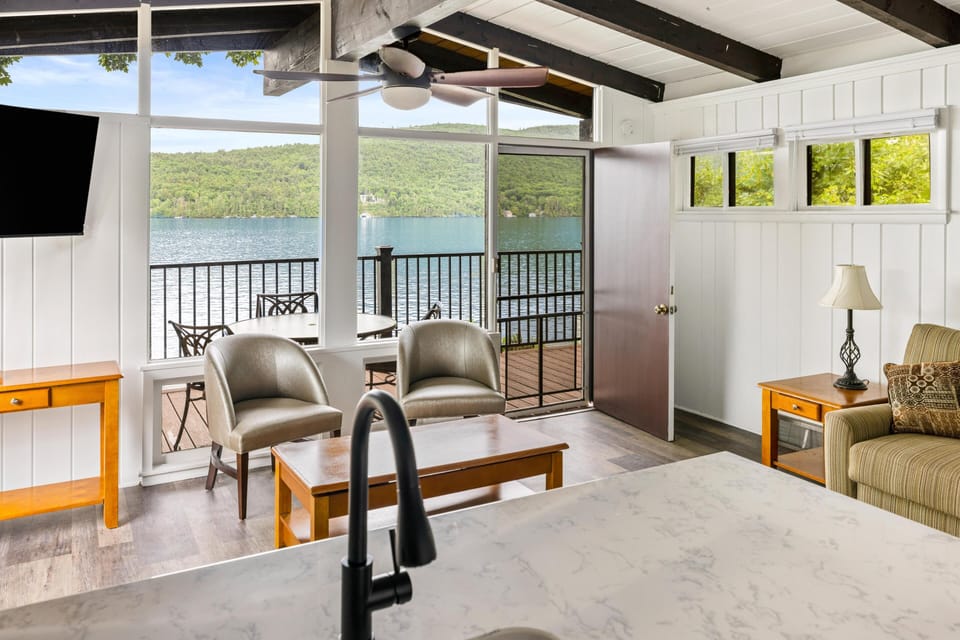 Flat-screen TV, DVD player