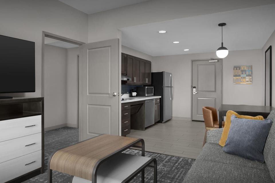 Suite, 2 Queen Beds, Accessible, Bathtub | In-room safe, blackout drapes, iron/ironing board, travel crib