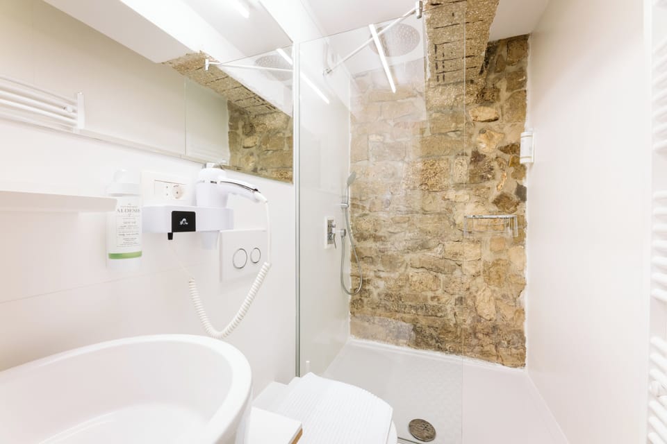 Delux Double Room 3, City view | Bathroom | Shower, eco-friendly toiletries, hair dryer, bathrobes