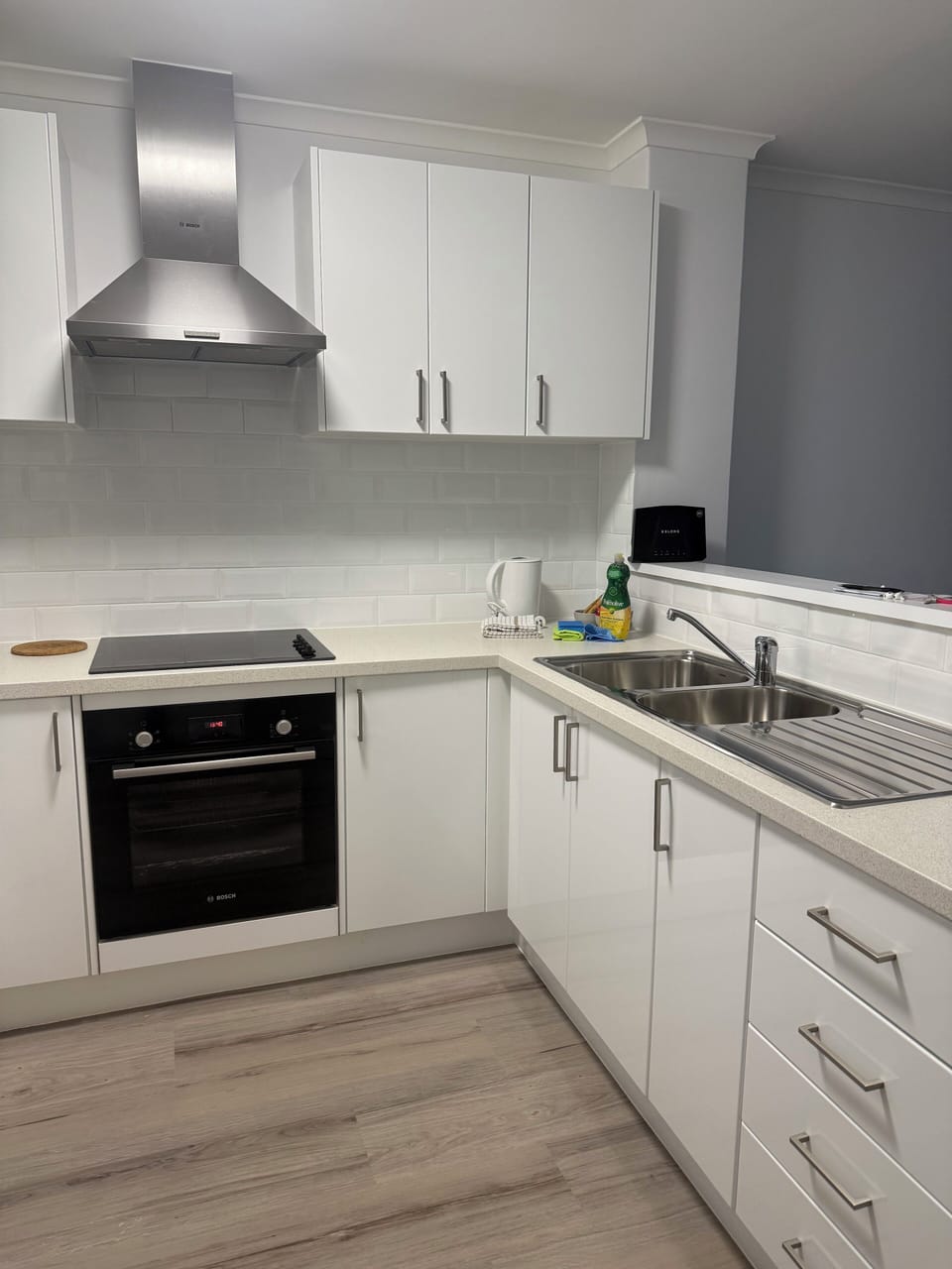Premier Family Apartment, 2 Bedrooms (1 Queen, 1 Tri-bunk and 1 Sofa bed) | Private kitchen | Full-size fridge, microwave, oven, stovetop