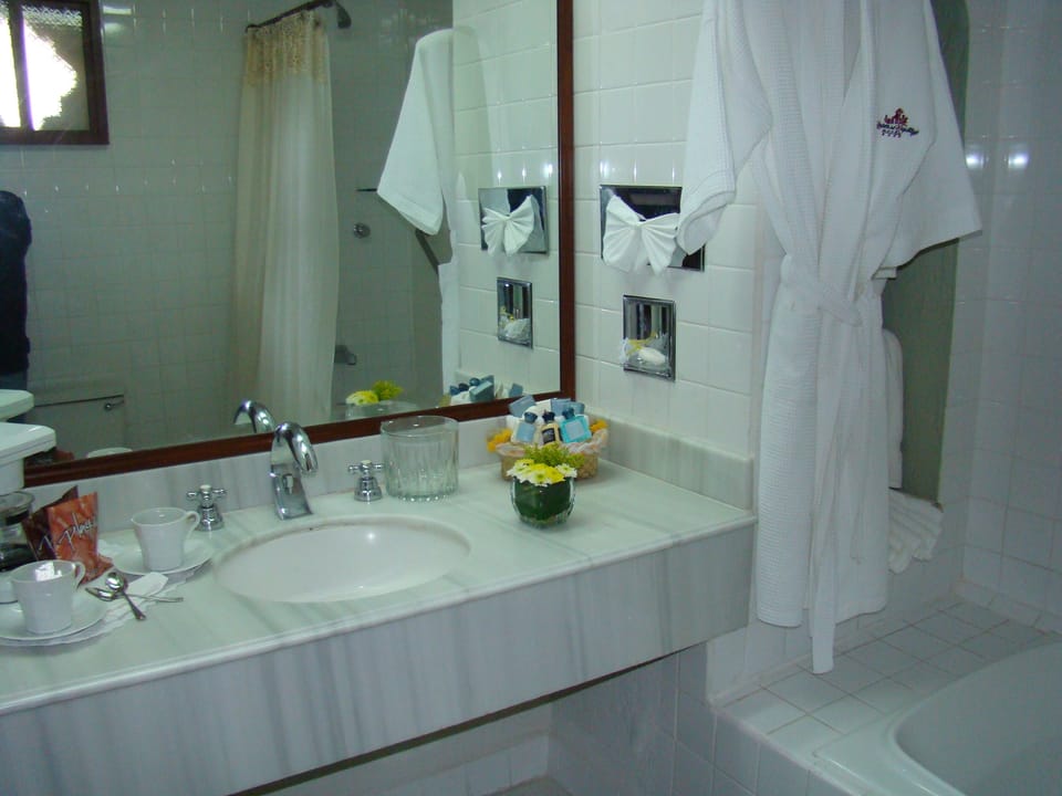 Shower, free toiletries, towels