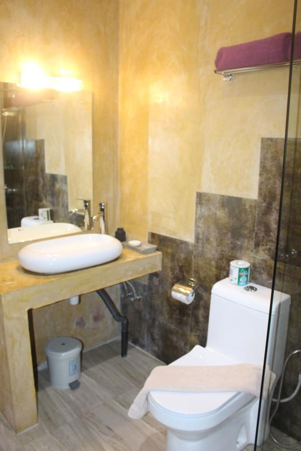 Shower, free toiletries, towels