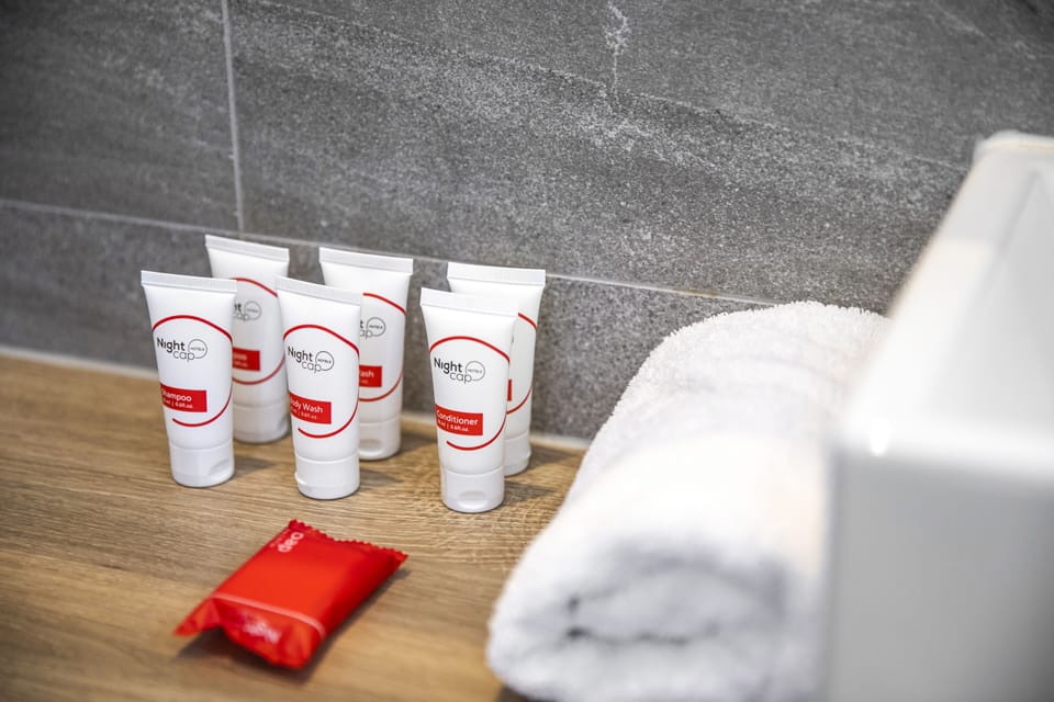 Free toiletries, towels