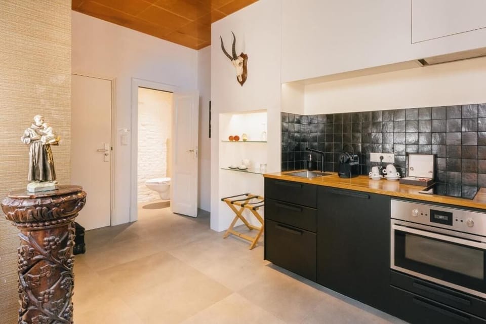Luxury Duplex | Private kitchen | Fridge, microwave, oven, stovetop