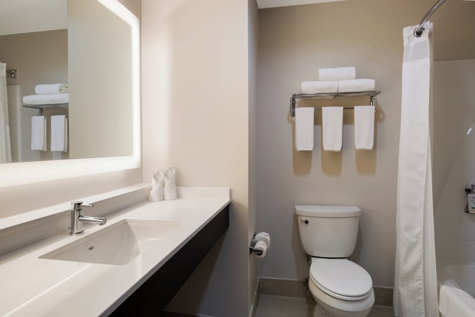 Standard Room, 2 Queen Beds | Bathroom | Free toiletries, hair dryer, towels