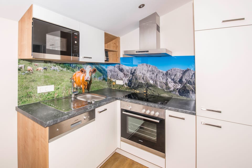 Suite-Apartment, 2 Schlafzimmer (Cleaning fee 95 EUR included) | Private kitchen | Coffee/tea maker, refrigerator (on request), microwave, oven