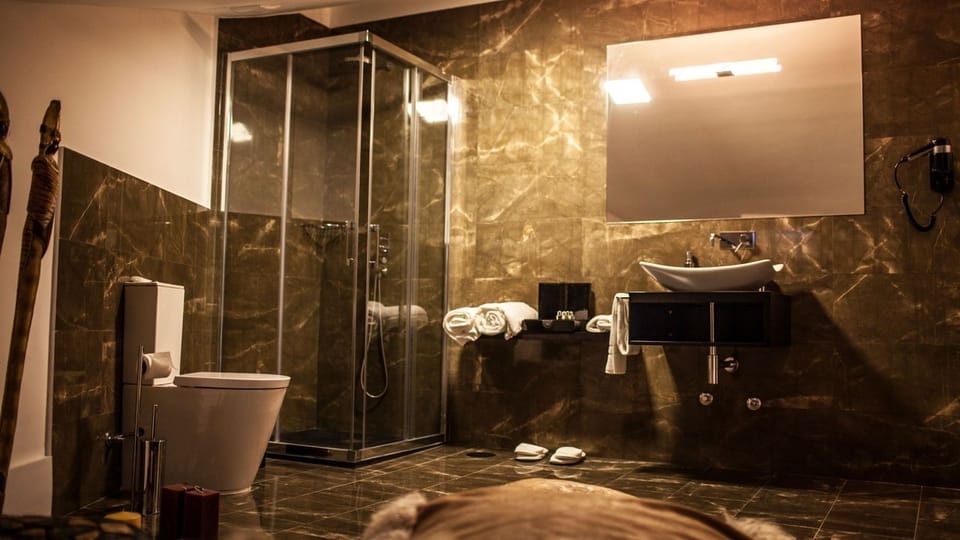 Deluxe Double Room | Bathroom | Shower, rainfall showerhead, free toiletries, hair dryer