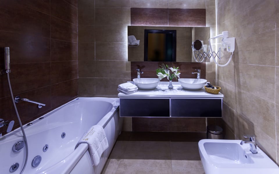 Suite | Bathroom | Bathtub, free toiletries, hair dryer, towels
