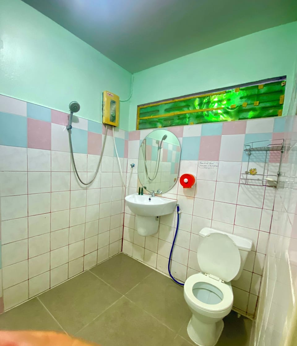 Shower, free toiletries, towels