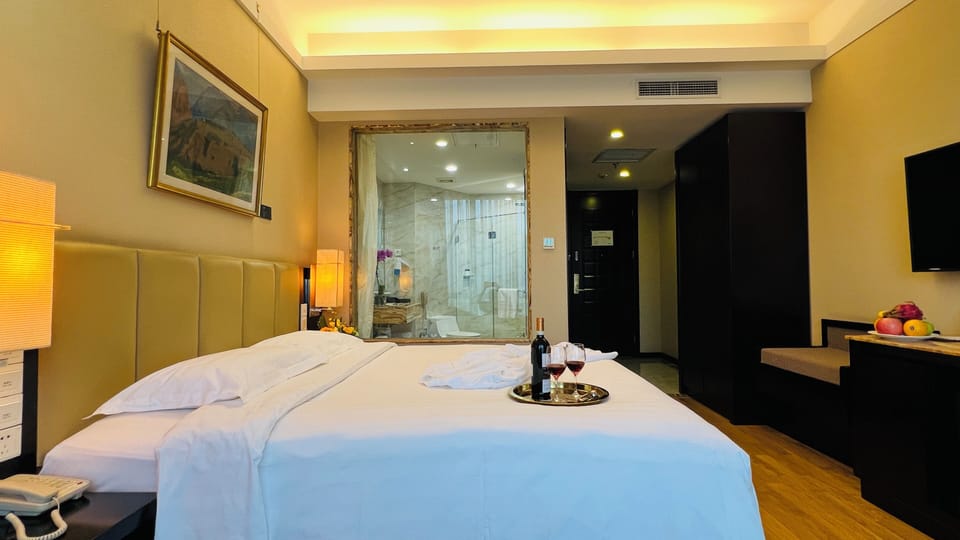 Business Double Room, City View | Premium bedding, minibar, in-room safe, desk