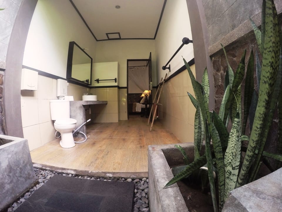 Deluxe Double or Twin Room, 1 Bedroom, Pool View, Poolside | Bathroom | Free toiletries, towels