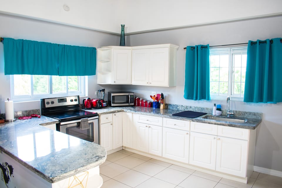 Superior Apartment, 1 King Bed, Kitchen, Corner | Private kitchen | Full-size fridge, microwave, oven, stovetop