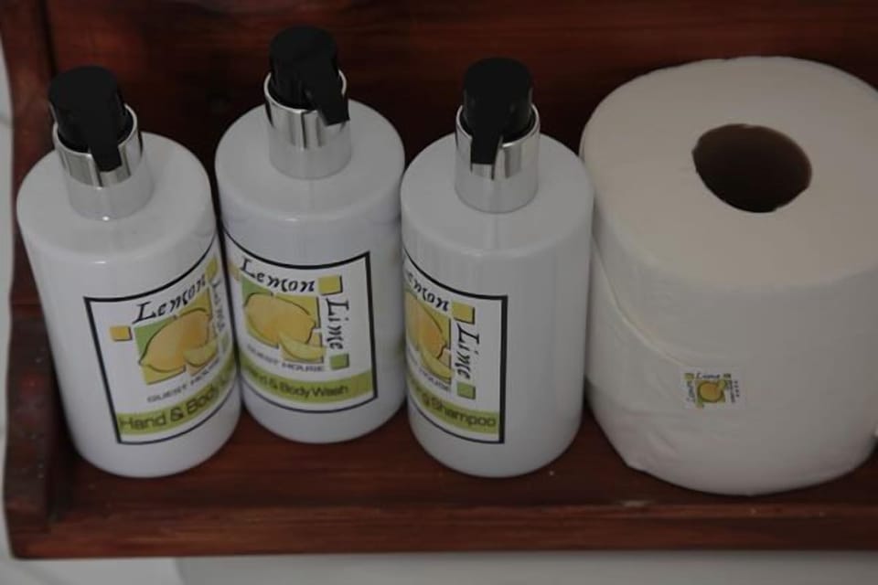 Shower, free toiletries, towels