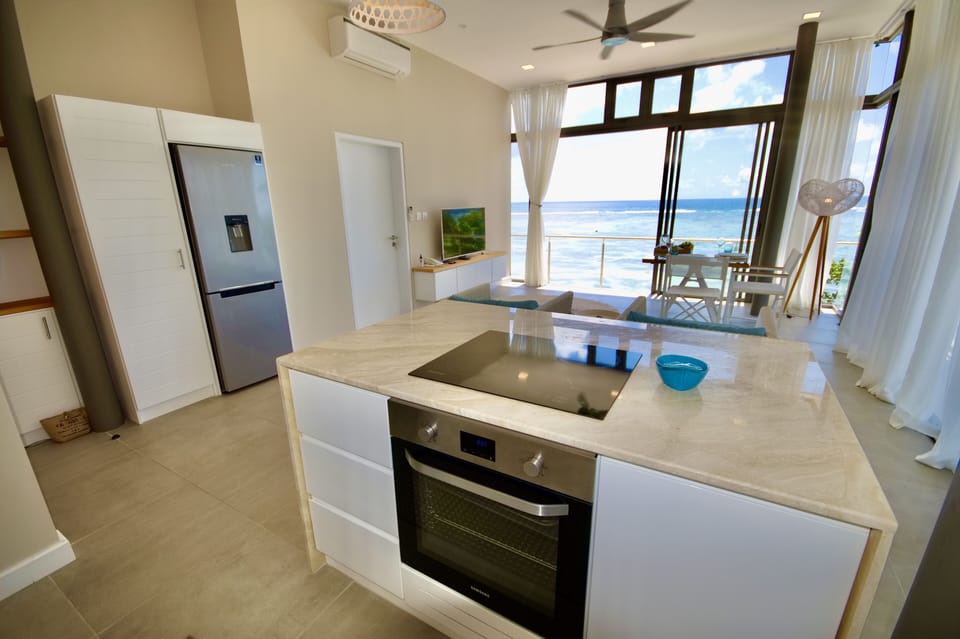 Panoramic Penthouse | Private kitchen | Espresso maker, coffee/tea maker, full-size fridge, microwave
