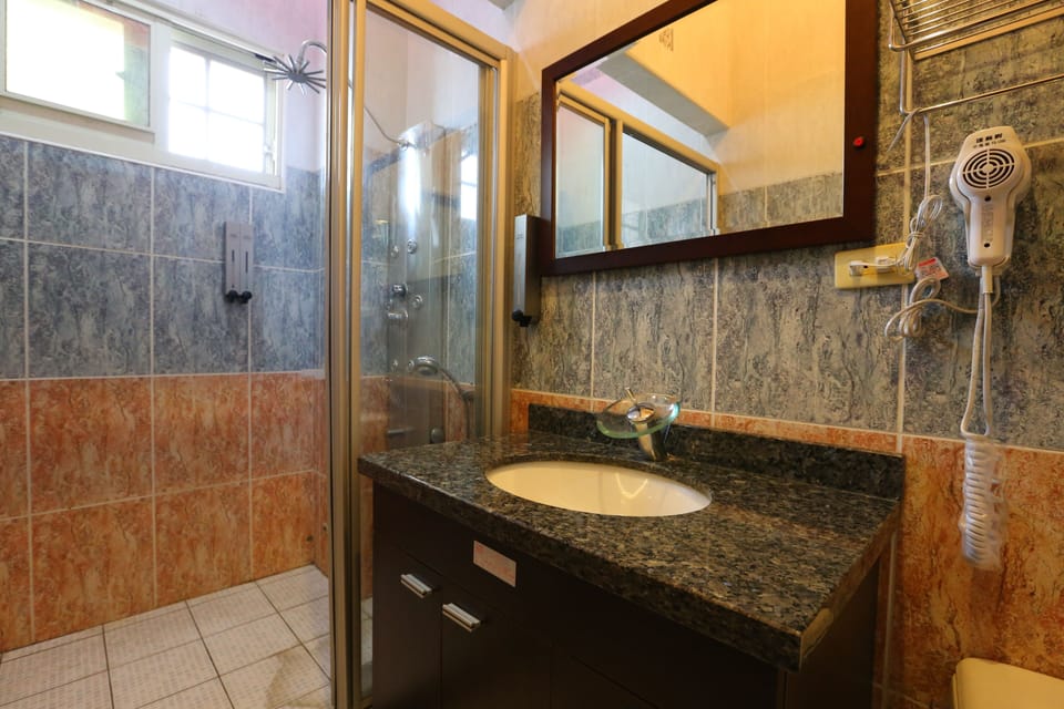 Double Room | Bathroom | Hair dryer, slippers, towels