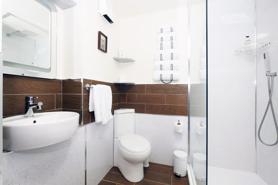 Family Room | Bathroom | Shower, hydromassage showerhead, free toiletries, hair dryer