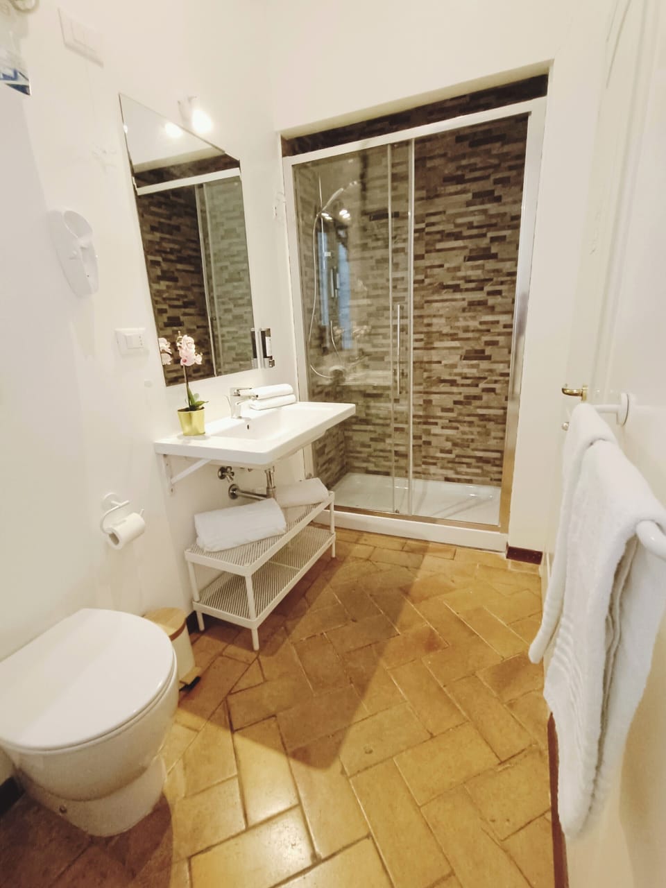 Suite | Bathroom | Shower, hair dryer, bidet, towels