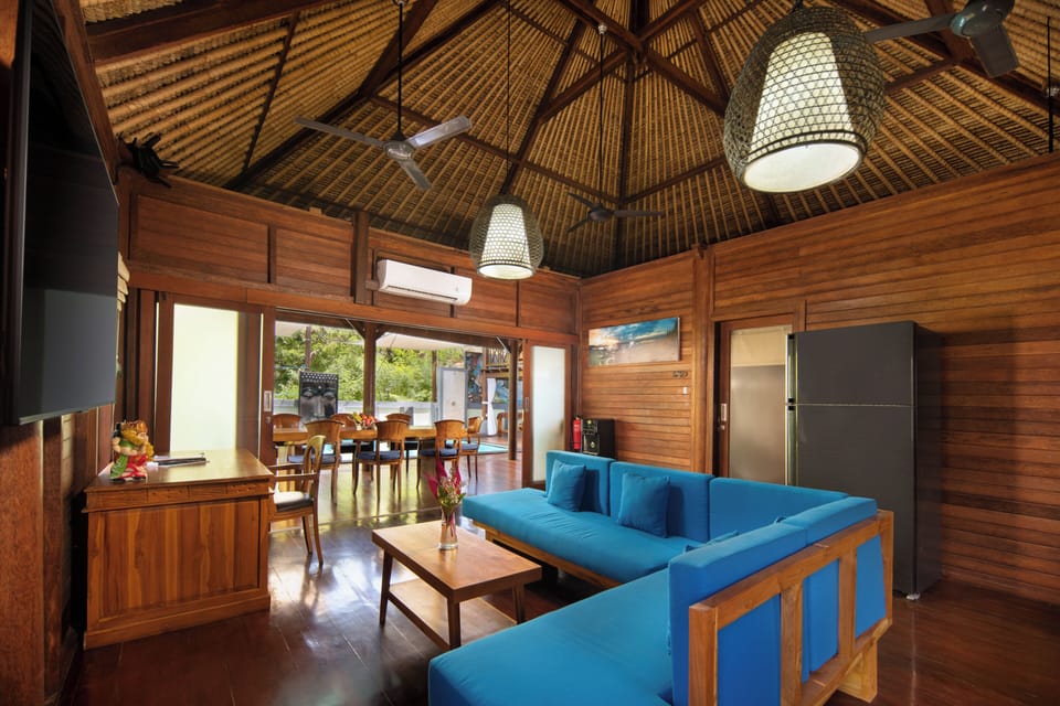 Villa Gecko | Living area | 45-cm LED TV with satellite channels, TV, DVD player