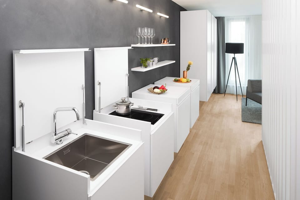 Studio Apartment M | Private kitchen | Fridge, microwave, stovetop, dishwasher