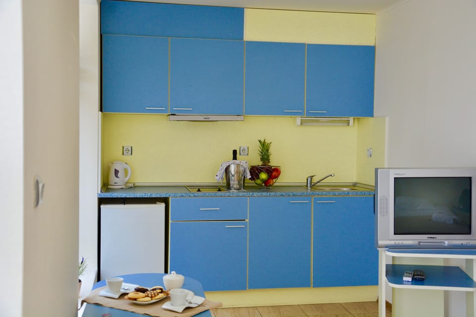 Standard Double Room, Balcony | Private kitchenette | Mini-fridge, stovetop, electric kettle, cleaning supplies