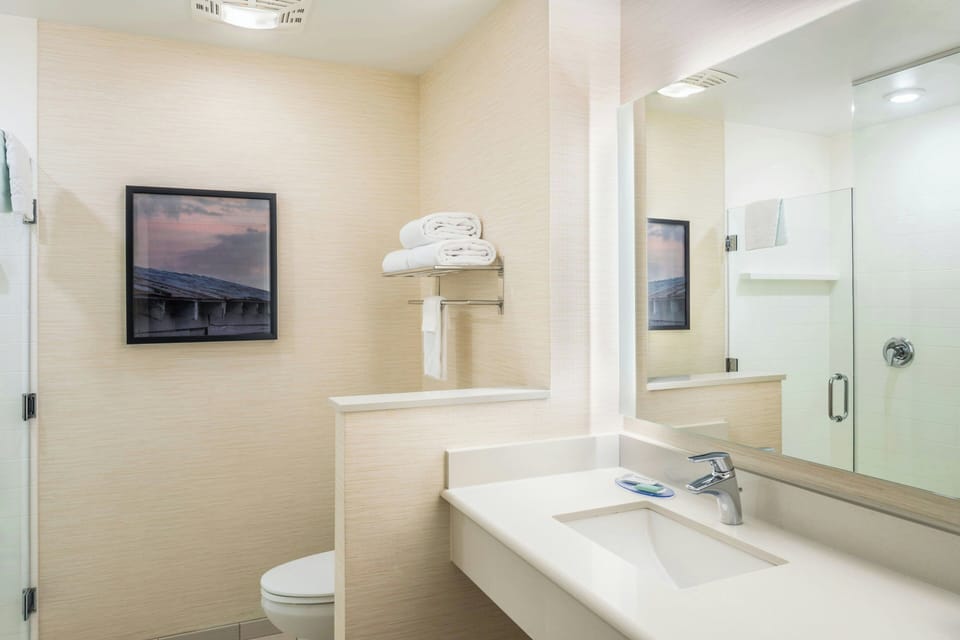 Free toiletries, hair dryer, towels