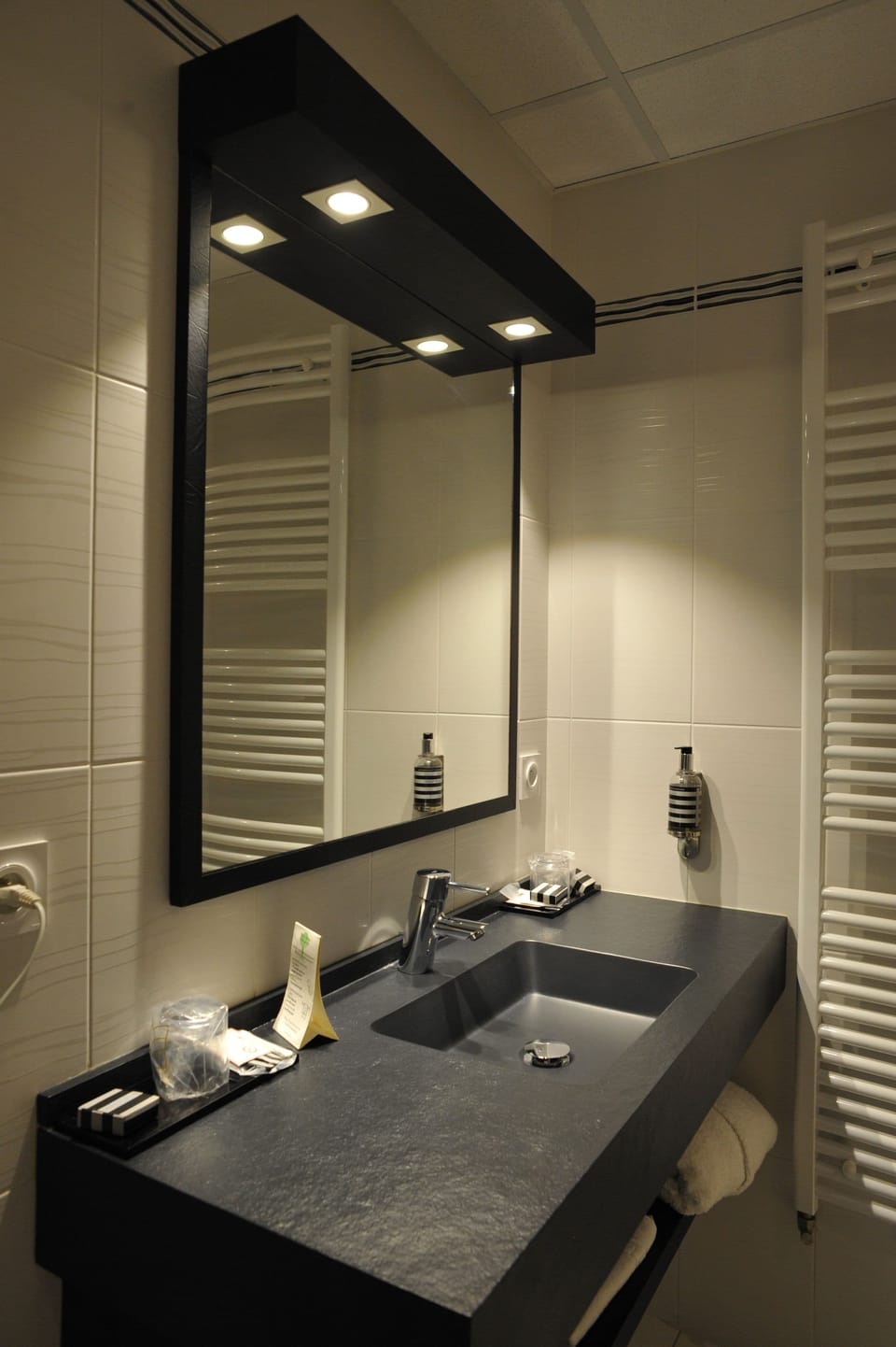 Hair dryer, towels
