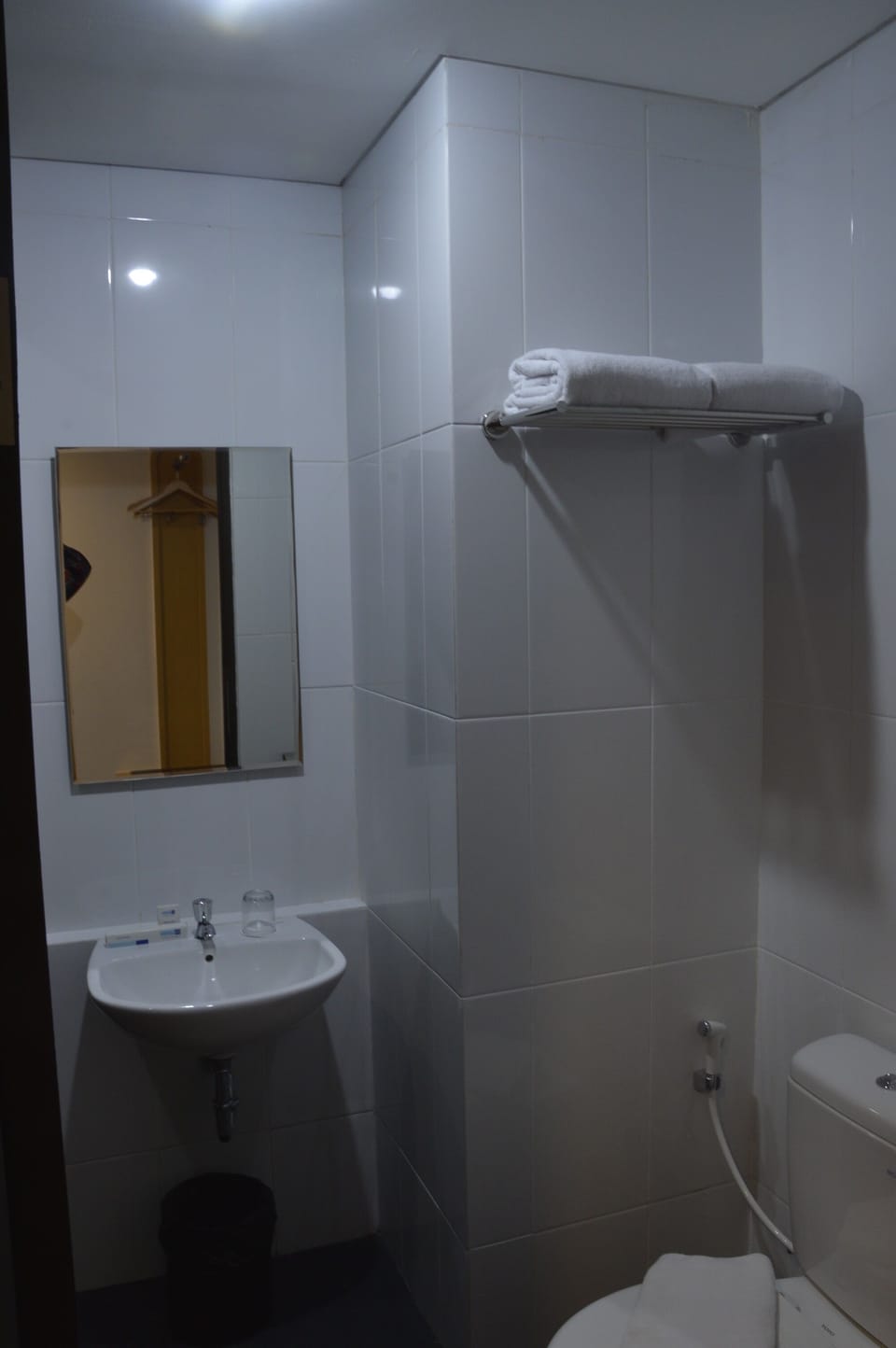 Shower, slippers, towels