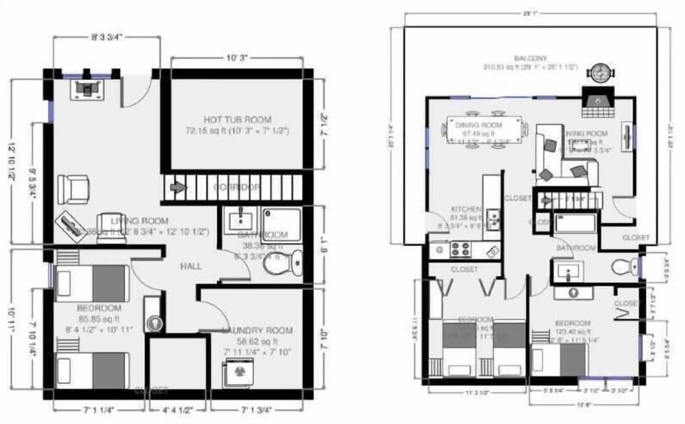 House, Multiple Beds, Mountain View (Sweet Life) | Floor plan