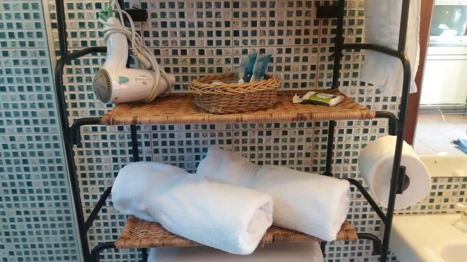 Free toiletries, hair dryer, towels
