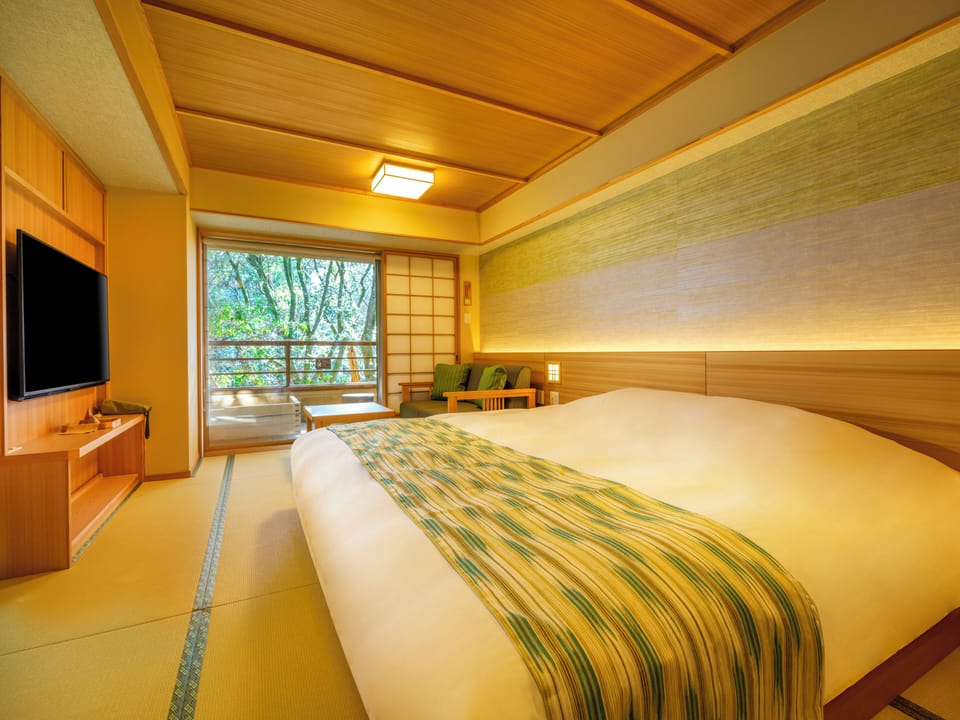 Deluxe Double Room with Tatami Floor, Non Smoking | Down comforters, in-room safe, free WiFi