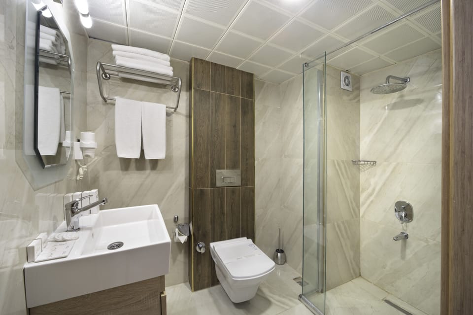 Comfort Triple Room | Bathroom | Shower, rainfall showerhead, free toiletries, hair dryer