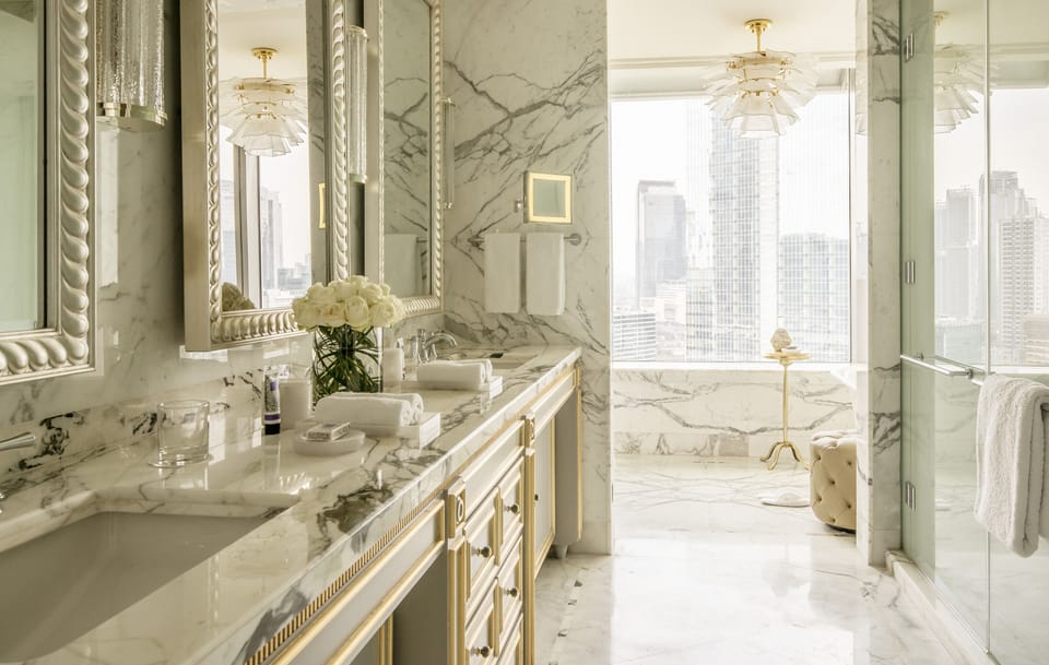 Presidential Suite, 1 King Bed | Bathroom | Separate tub and shower, deep soaking tub, rainfall showerhead