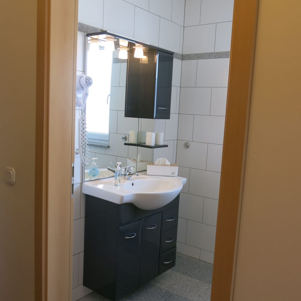 Business Single Room (Large Single Bed) | Bathroom | Shower, hair dryer, towels, soap