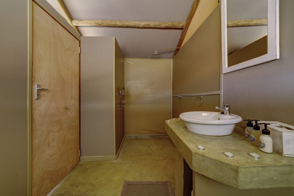 Luxury Tent, 1 Bedroom, Terrace, Mountain View | Bathroom | Bathrobes, slippers, towels, toilet paper