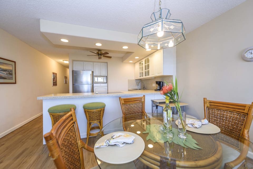 Condo, 1 Bedroom | Private kitchen | Coffee/tea maker, full-size fridge, microwave, oven