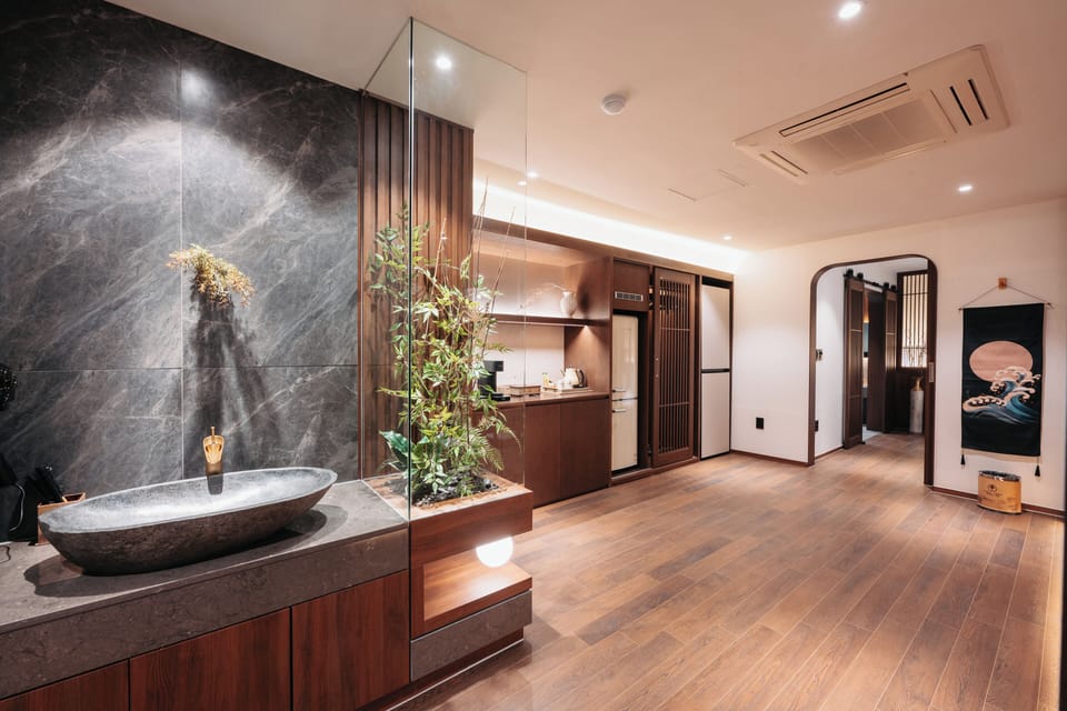 Ryokan (Japanese style room) | Living area | 52-inch LED TV with cable channels, TV