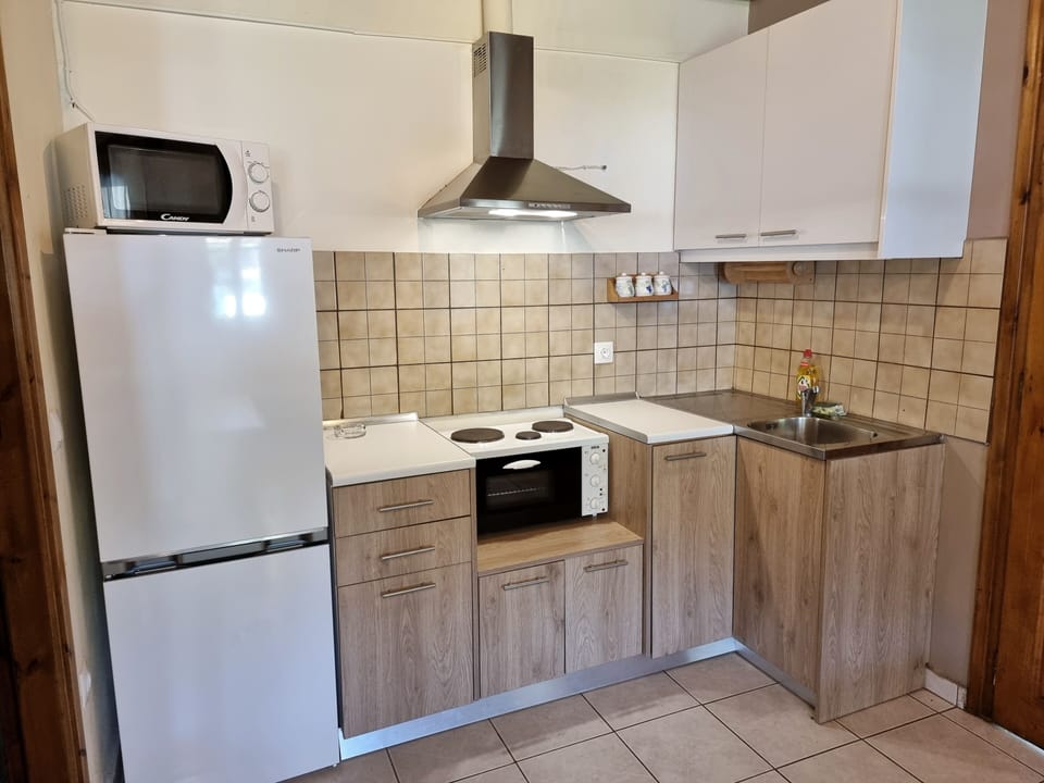 Junior Suite | Private kitchen | Fridge, stovetop, electric kettle, cookware/dishes/utensils