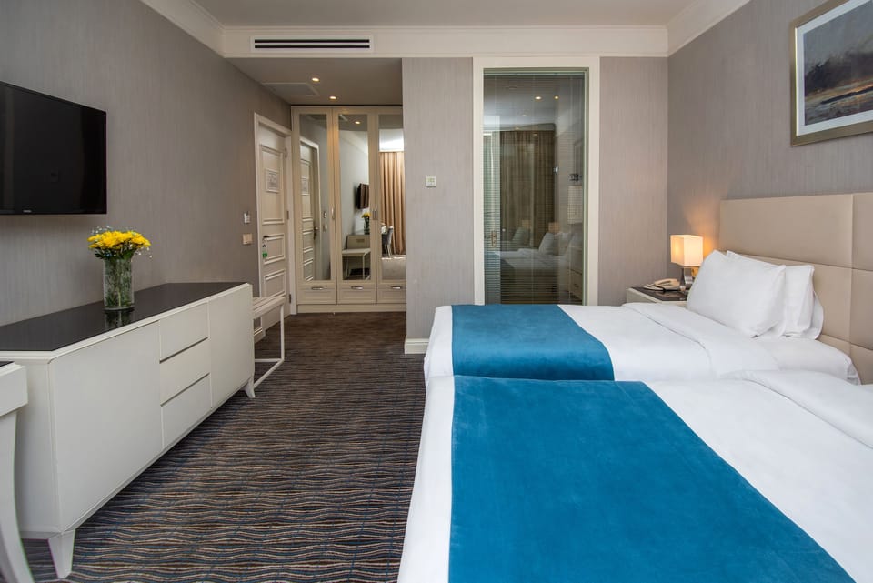 Deluxe Twin Room | Hypo-allergenic bedding, in-room safe, desk, blackout drapes