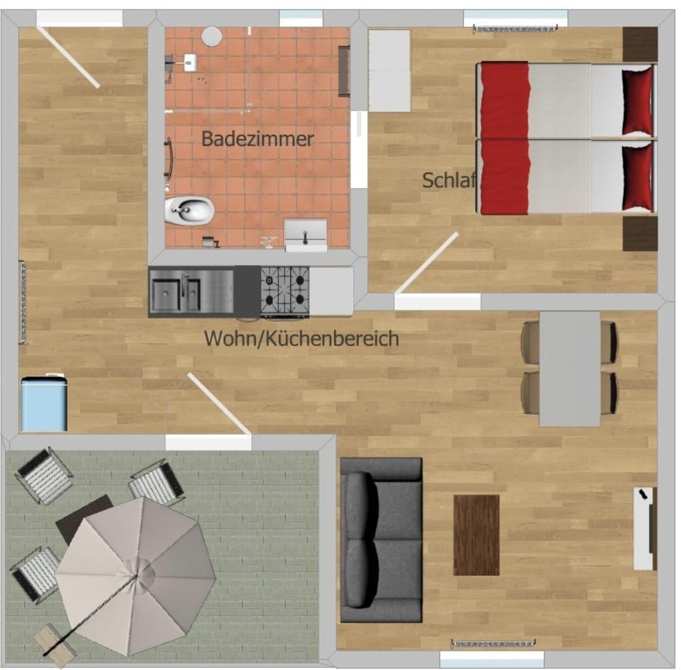Comfort Apartment, Terrace (2 Personen) | Living area | 100-cm flat-screen TV with satellite channels, TV