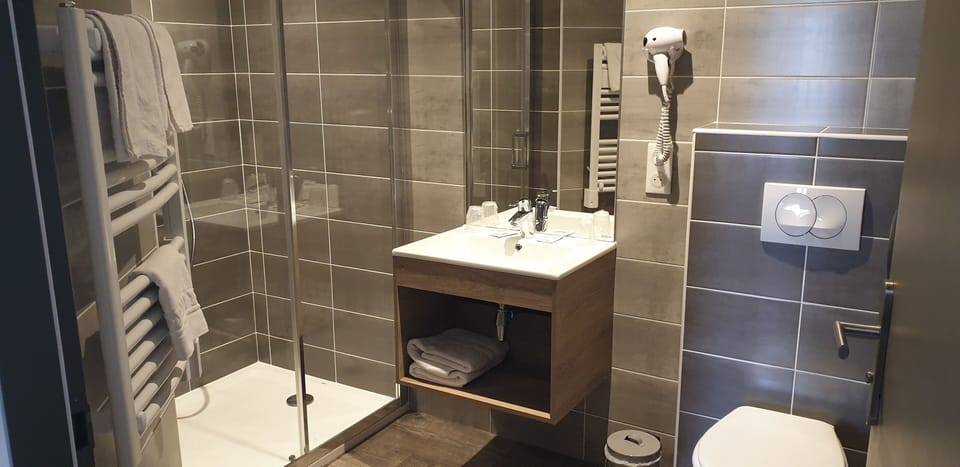Free toiletries, hair dryer, towels
