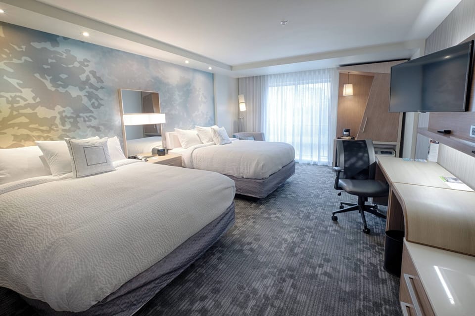 Room, 2 Queen Beds | Premium bedding, desk, laptop workspace, blackout drapes