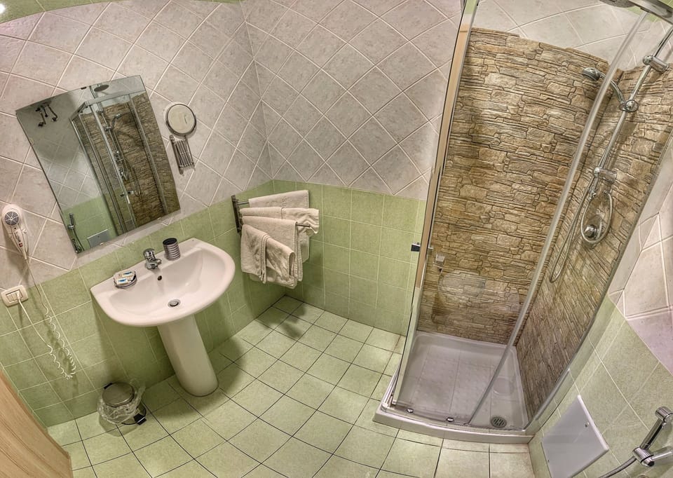 Basic Double Room, 1 Double Bed | Bathroom | Shower, free toiletries, hair dryer, slippers
