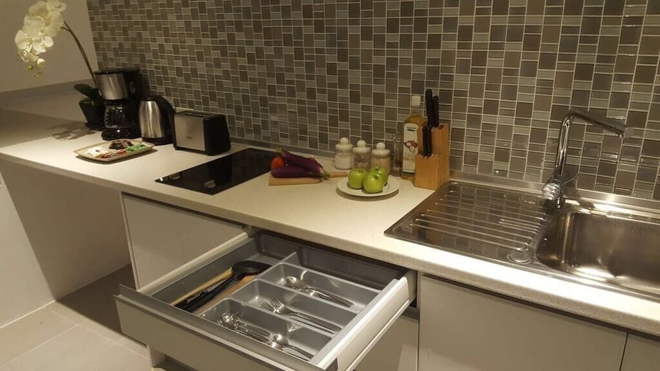 Luxury Pool Villa | Private kitchenette | Coffee/tea maker, full-size fridge, microwave, stovetop