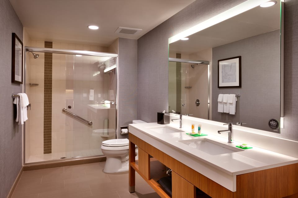 Suite, 1 King Bed with Sofa bed (1 Bedroom) | Bathroom | Designer toiletries, hair dryer, towels