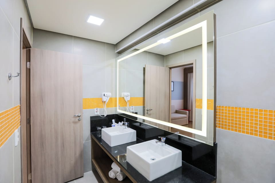 Premium Room, 1 King Bed, Non Smoking | Bathroom | Shower, eco-friendly toiletries, hair dryer, towels