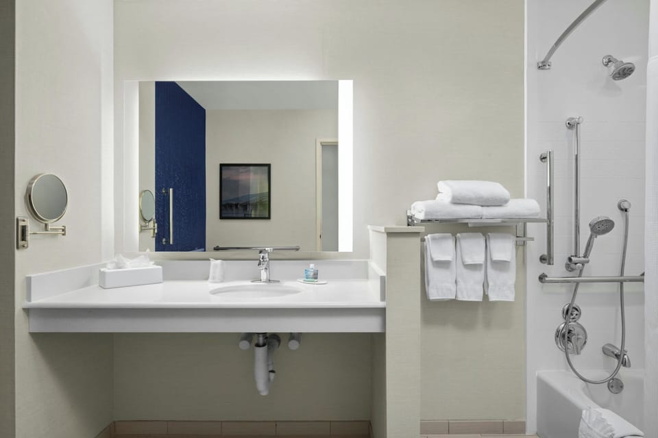 Free toiletries, hair dryer, towels