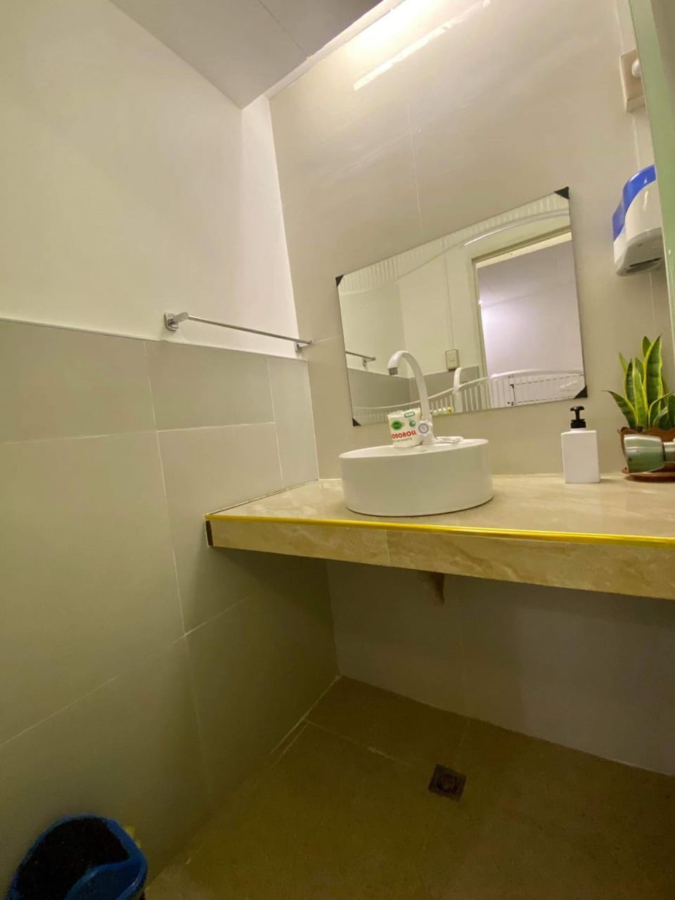 Shower, slippers, towels