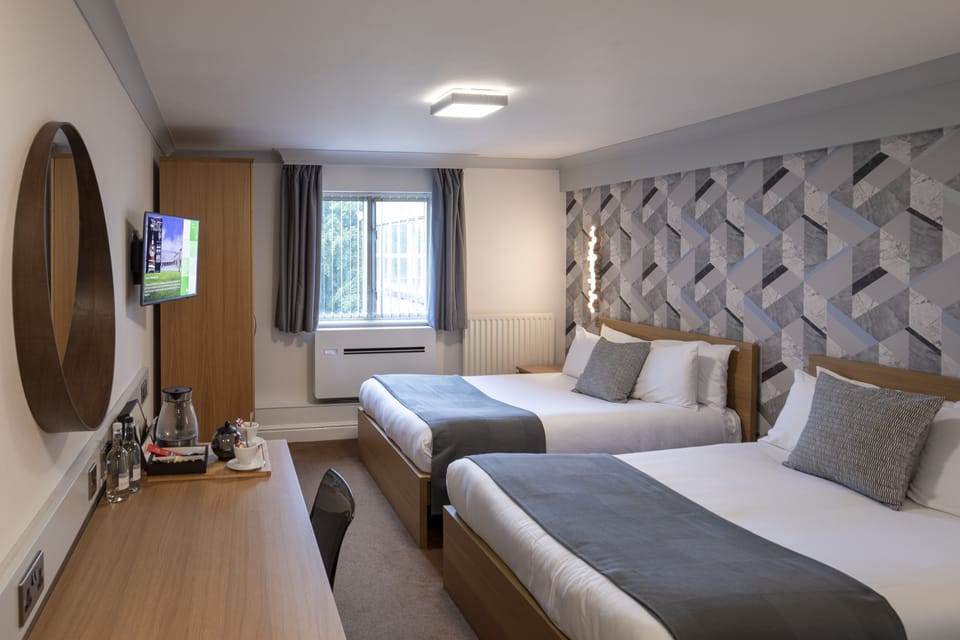 Premium Family Room with two double beds | Hypo-allergenic bedding, in-room safe, desk, laptop workspace