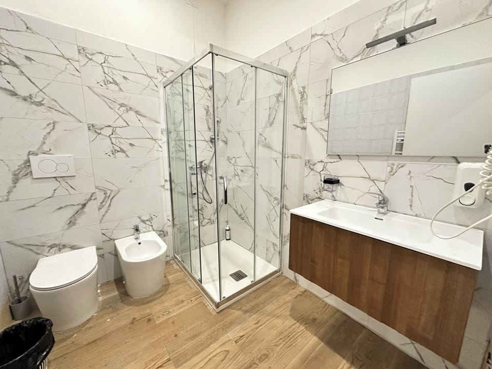 Standard Double Room | Bathroom | Shower, free toiletries, hair dryer, bidet