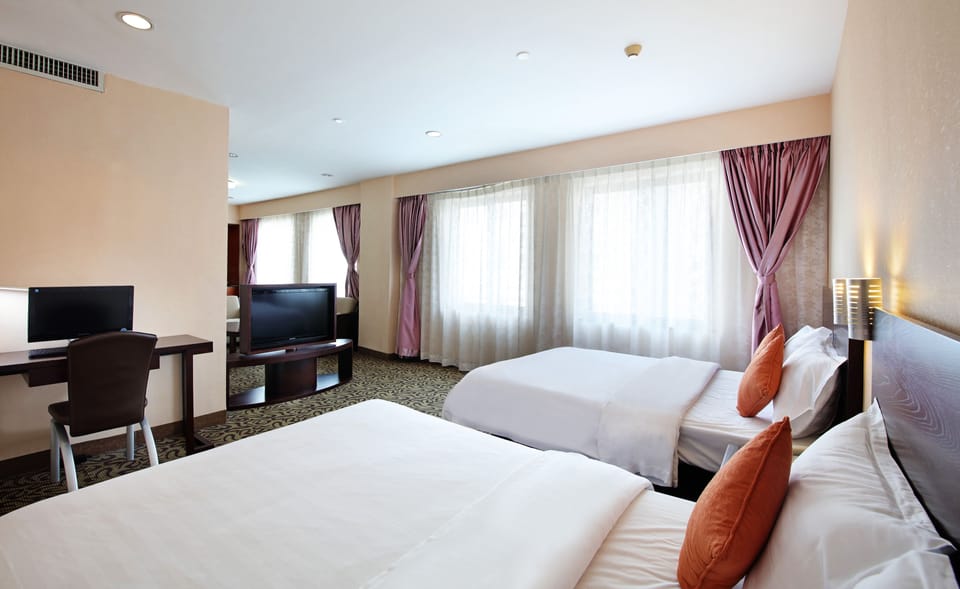 Deluxe Twin Bed Room River View | Minibar, in-room safe, desk, blackout drapes